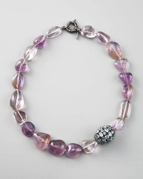 M.c.l By Matthew Campbell Laurenza Topaz & Amethyst Beaded Necklace in Purple (multi colors) - Lyst