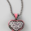 M.c.l By Matthew Campbell Laurenza Pave Heart Pendant Necklace in Pink - Lyst