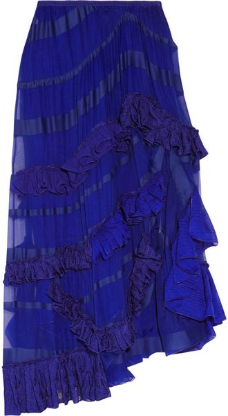  Haydee Silk-chiffon and Crochet-knit Skirt 
