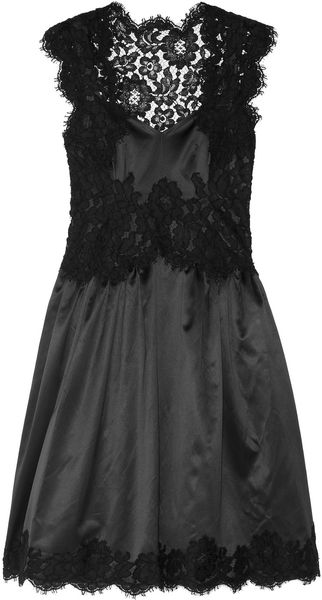 Moschino Lace-trimmed Satin Dress - Lyst
