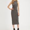 T By Alexander Wang Marled Asymmetrically Draped Dress in Gray (grey) - Lyst