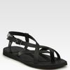 Versace Leather Sandals in Black for Men - Lyst