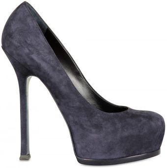Yves Saint Laurent 140mm Tribtoo Suede Pumps - Lyst