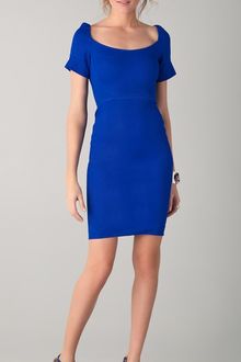 Zac Posen Short Sleeve Dress with Square Neckline - Lyst