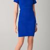 Zac Posen Short Sleeve Dress with Square Neckline in Blue (cobalt) - Lyst