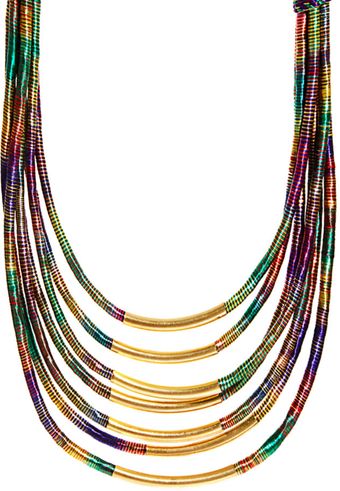 Asos Multi Row Thread Wrapped And Tube Necklace - Lyst