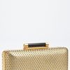 Diane Von Furstenberg Tonda Perforated Metallic Leather Clutch in Gold - Lyst