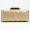 Diane Von Furstenberg Tonda Perforated Metallic Leather Clutch in Gold - Lyst