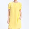 Donna Morgan Pleated Shift Dress in Yellow (sunkist yellow) - Lyst