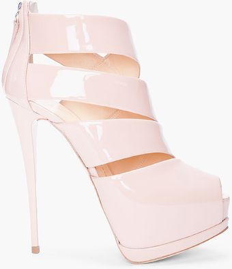 Giuseppe Zanotti Glossy Nude Patent Heels - Lyst
