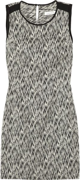 Sandro Reve Printed Stretch Cottonblend Dress in Gray (noir) - Lyst