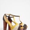 See By Chloé Platform Tbar Sandal in Yellow (multicoloured) - Lyst