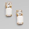 Vionnet Crystal Accented Drop Earrings in White - Lyst