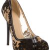 Alexander Mcqueen Lace Covered Pump in Black (nude) - Lyst
