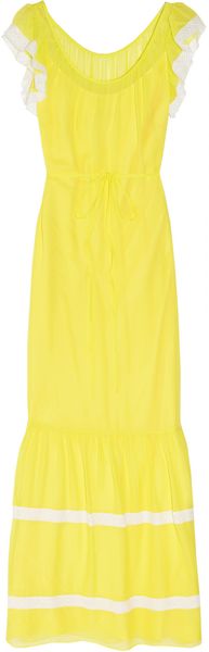 Alice By Temperley Yasmine Lacetrimmed Silkgeorgette Maxi Dress - Lyst