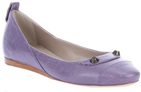 Balenciaga Stud Detail Ballet Pump in Purple - Lyst