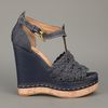 Chloé Denim Wedge Sandal in Blue (denim) - Lyst