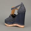 Chloé Denim Wedge Sandal in Blue (denim) - Lyst