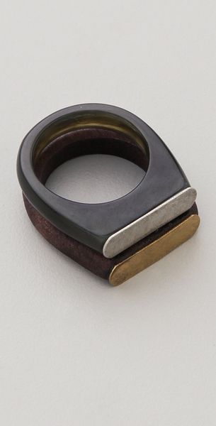 Club Monaco Roxanne Stacking Rings in Brown - Lyst