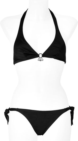D&g Black Halter Bikini in Black - Lyst