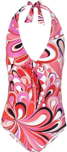 Emilio Pucci Baby Rio Printed Halterneck Swimsuit - Lyst
