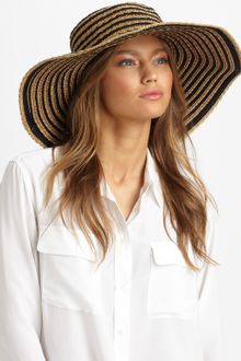 Eric Javits Striped Grosgrain Ribbon Floppy Hat - Lyst