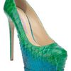 Gianmarco Lorenzi Python Skin Pump in Blue (green) - Lyst
