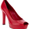Gucci Peep Toe Shoe in Red - Lyst
