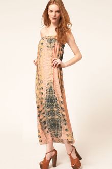 House Of Dagmar Dagmar Strapless Maxi Dress in Crocodile Print - Lyst
