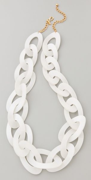  Pearlized White Link Necklace 