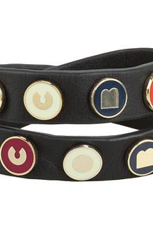 Marc By Marc Jacobs Dreamy Logo Double Wrap Leather Bracelet - Lyst