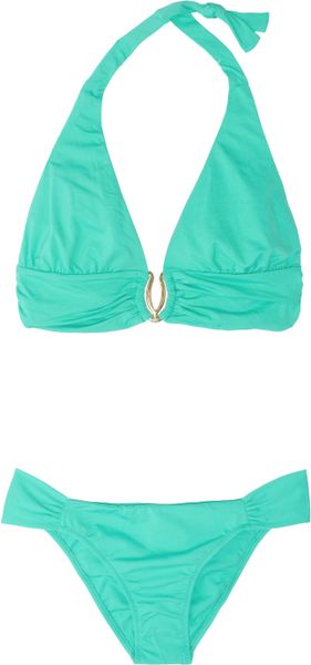 Melissa Odabash Jamaica Halterneck Bikini in Green (blue) - Lyst