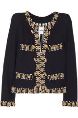 Moschino Embellished Cotton-tweed Jacket