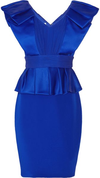 Notte By Marchesa Pleated Silk-satin Dress - Lyst