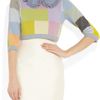 Preen Mia Cropped Pixelated Cashmere Sweater in Multicolor (multicolored) - Lyst