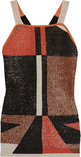 Proenza Schouler Printed Coated Knitted Top in Orange - Lyst