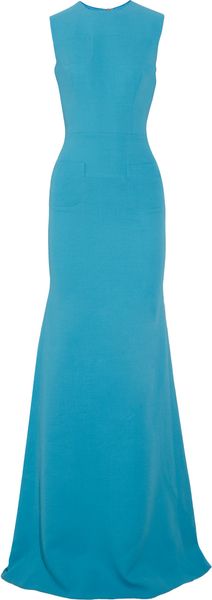 Victoria Beckham Silk and Woolblend Crepe Gown - Lyst