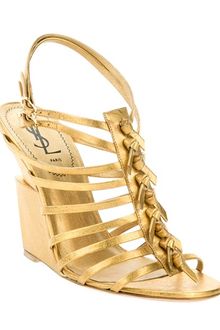 Yves Saint Laurent Wedge Sandal - Lyst