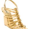 Yves Saint Laurent Wedge Sandal in Gold - Lyst