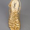 Yves Saint Laurent Wedge Sandal in Gold - Lyst