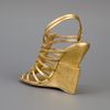 Yves Saint Laurent Wedge Sandal in Gold - Lyst
