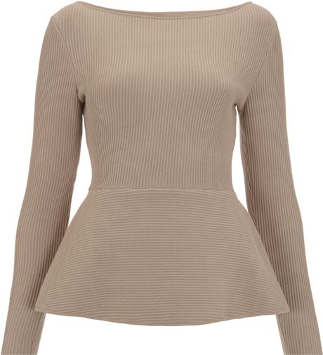 Acne Studios Beige Diane Knitted Peplum Top In Beige 