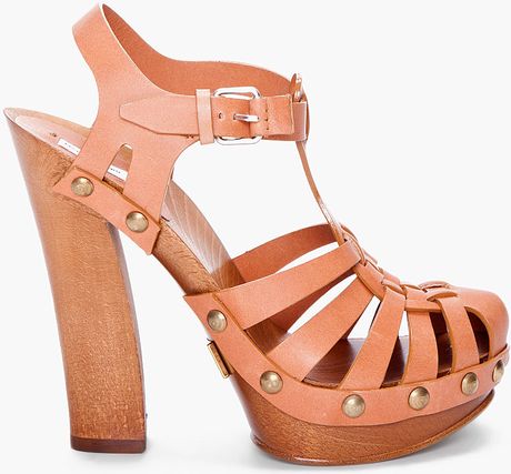Marc Jacobs Tan Clog Heels in Brown (tan) - Lyst