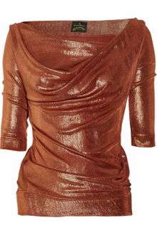Vivienne Westwood Anglomania Donna Metallic Stretchjersey Top - Lyst