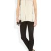 Lanvin Slitdetailed Silksatin Top in Brown - Lyst