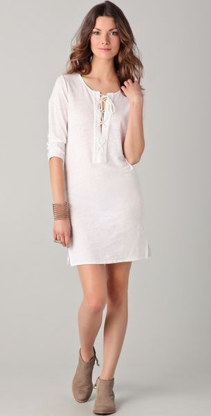 Majestic Linen Jersey Dress in White | Lyst