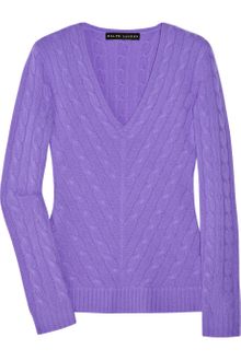 Ralph Lauren Black Label Cableknit Cashmere Sweater - Lyst