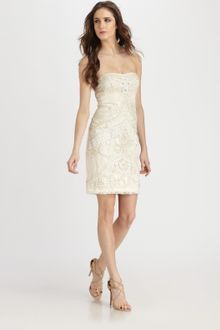 Sue Wong Strapless Dress - Lyst
