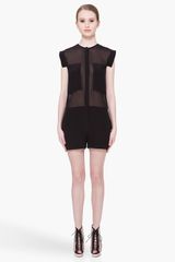 T By Alexander Wang Black Silk Romper Jumpsuit
