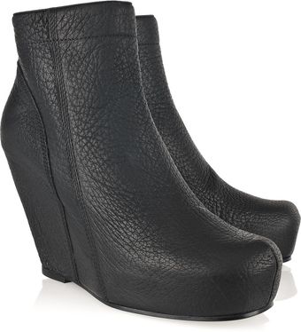 Rick Owens Leather Wedge Ankle Boots - Lyst